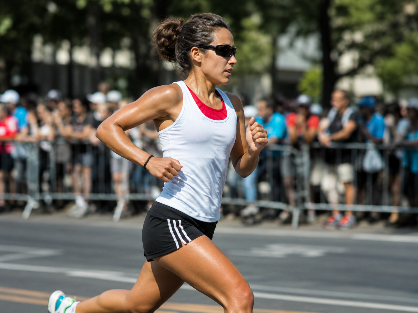 Runner entrenando en pista